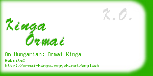 kinga ormai business card